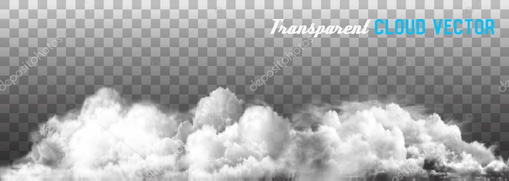 Clouds vector on transparent background.