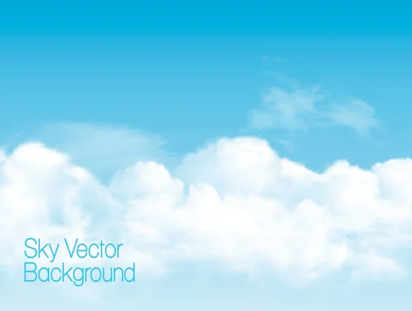 Fundo azul céu com nuvens brancas transparentes. Vector backg — Vetor de Stock