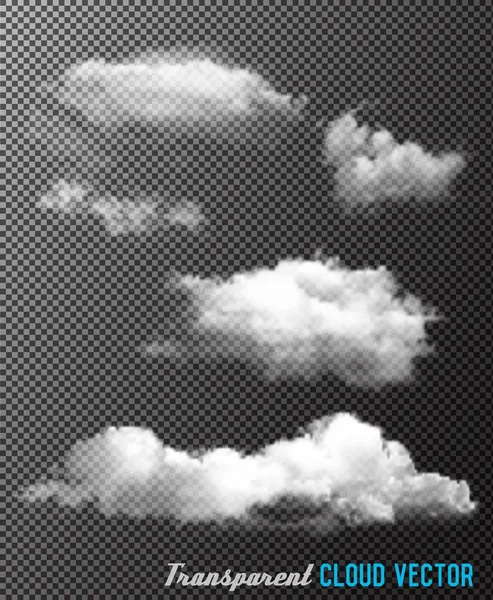 Conjunto transparente de vectores de nube — Vector de stock