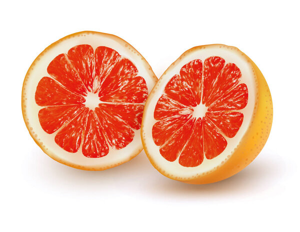 The ripe grapefruit on a transparent background. Vector.