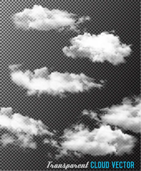 Jeu transparent de vecteurs cloud — Image vectorielle