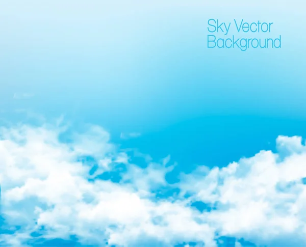 Vector blue sky panorama with transparent clouds. — Stock Vector