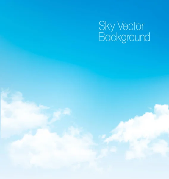 Panorama do céu azul vetorial com nuvens transparentes . — Vetor de Stock