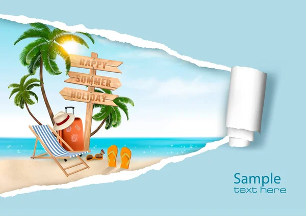 Summer vacation background. Vector. — Stock Vector