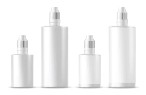 Realistyczne białe butelki kosmetyczne. Ilustracja wektorowa — Wektor stockowy