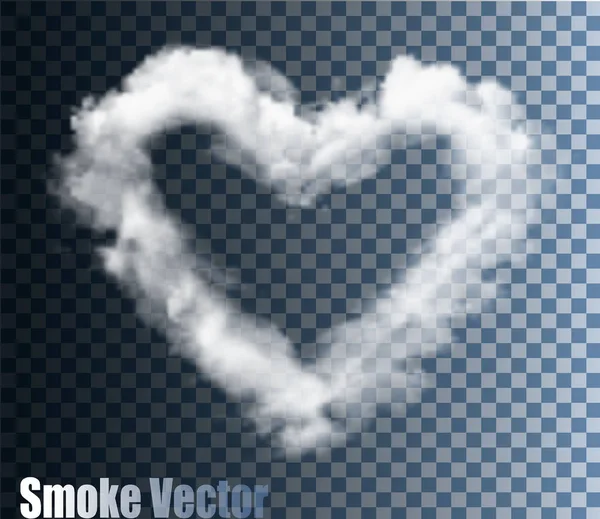 Corazón de nube vectorial transparente realista . — Archivo Imágenes Vectoriales