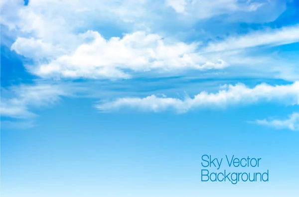 透明な雲と青いベクトル空の背景. — ストックベクタ