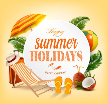 Yaz tatili konsepti. Vektör. 