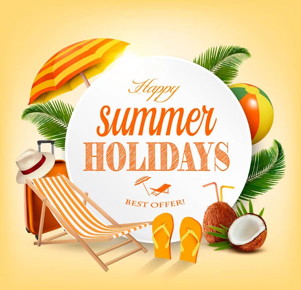 Yaz tatili konsepti. Vektör. 