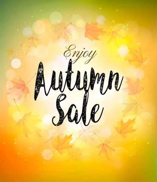 Fall Autumn Colorful Sale Background. Vector. — Stock Vector