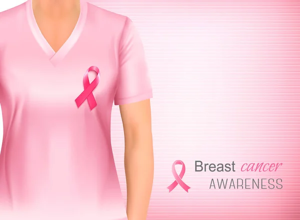 Breast cancer awareness rosa bakgrund. Vektor. — Stock vektor