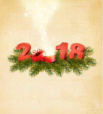 2018 ve sihirli kutusu ile yeni yıl arka plan. Vektör.