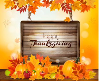 Sonbahar sebze ve colorfu mutlu şükran günü arka plan