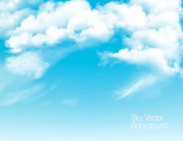 Cielo azul con nubes blancas transparentes. Fondo vectorial — Vector de stock