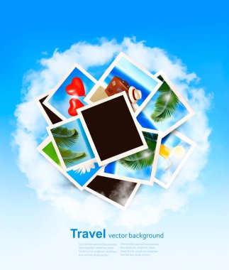 arka plan tatil fotoğrafları ile seyahat. vektör. 