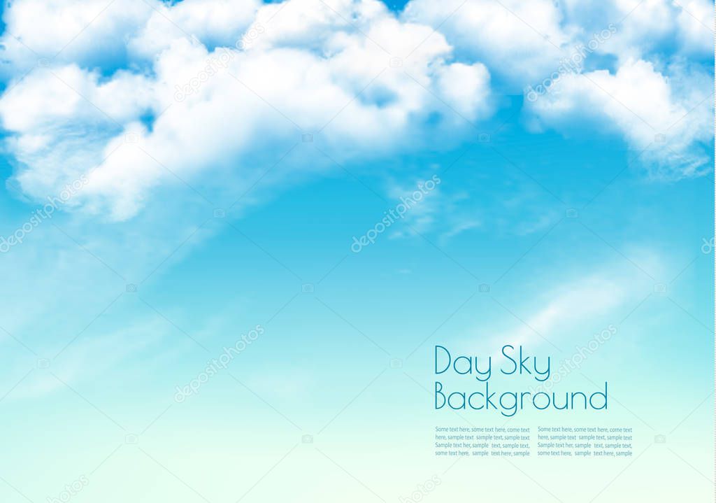 Blue sky with clouds. Vector background 