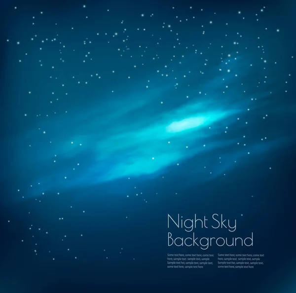 Fondo cielo nocturno con nubes y estrellas. Vector — Vector de stock