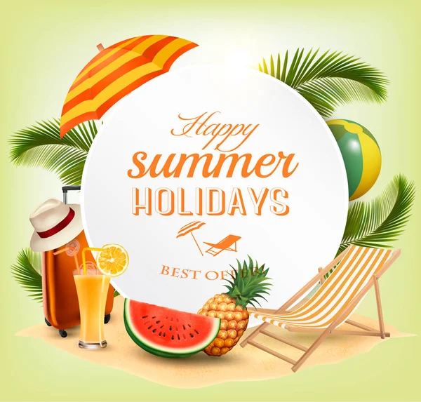 Summer vacation concept background. Vector. — Stock Vector