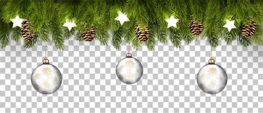 Ağaç dalları ve çam ağaçları ile Noel tatili çerçevesi 