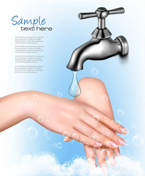 Handwas Ter Bescherming Tegen Het Coronavirus Vector — Stockvector