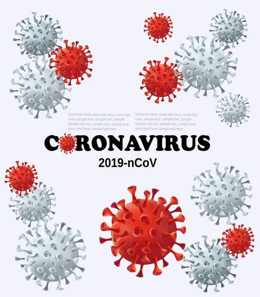 Coranavirus Covid Fertőzés Orvosi Háttere Színes Vírusmolekulákkal Vektor — Stock Vector