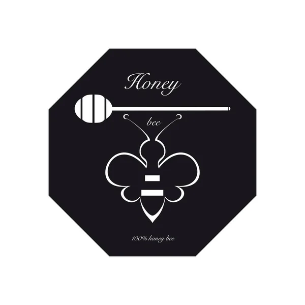 Honey bee label — Stockvector