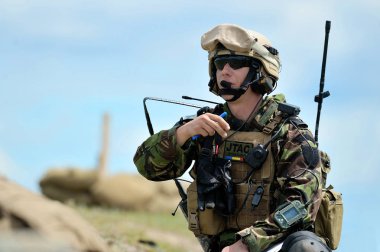 Galati, Romanya - 15 Mayıs: Romen Jtac çokgen içinde askeri 