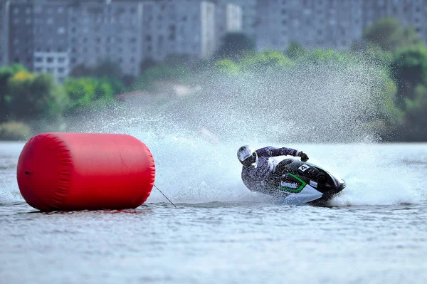 BUCHAREST, ROMANIA-SEPTEMBER 23: Professional jet ski riders co — стоковое фото