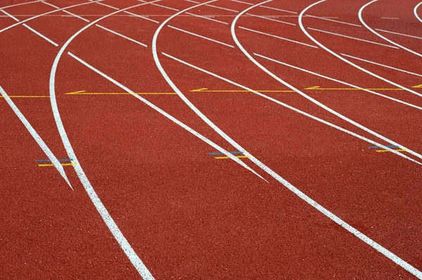 Detalhes da pista de corrida atlética — Fotografia de Stock