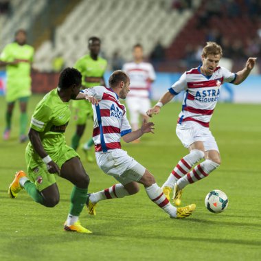 Galati, Romanya - 30 Eylül: Bilinmeyen futbolcuların gerçekleştirmek