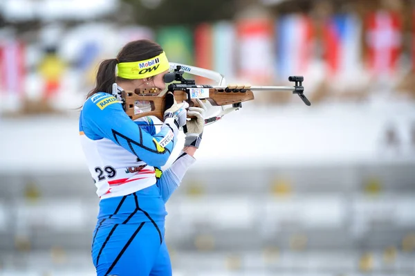 Competidor en IBU Youth & Junior World Championships Biathlon — Foto de Stock