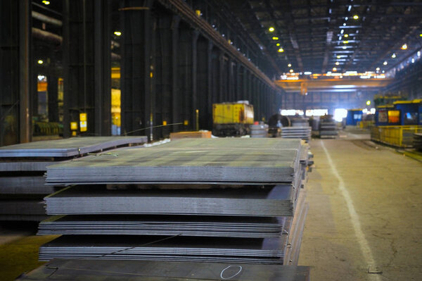 sheet metal in an industrial hall