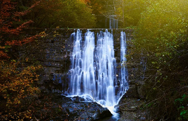 The beautiful waterfall in deep forest during raining season — Stock Photo, Image