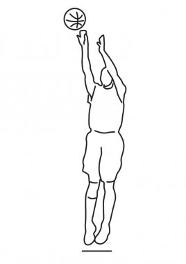 Bir statik çekim yürütme basketbolcu.