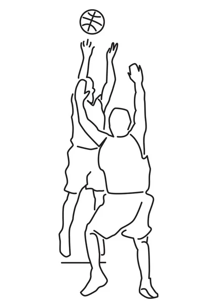 Баскетболисты Борются Мячом — стоковый вектор