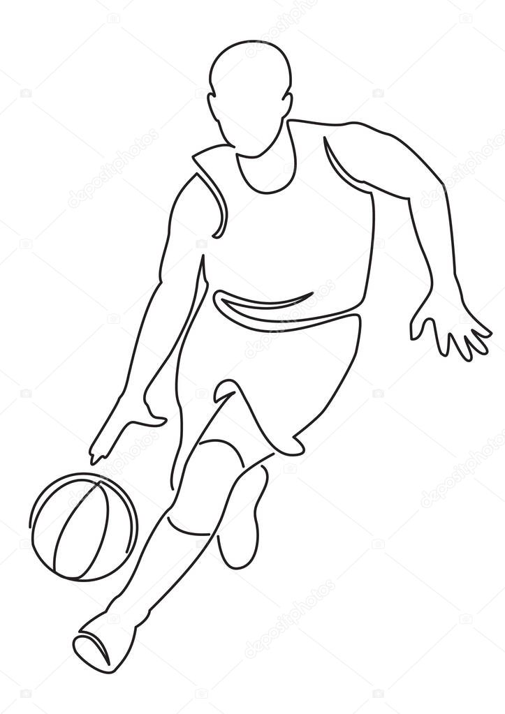 Imágenes: basquetbol animadas para colorear | Jugador Baloncesto Con