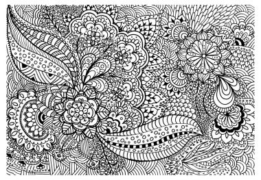 Floral pattern in indian style for coloring book clipart
