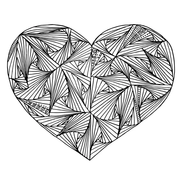 Corazón abstracto con patrón geométrico — Vector de stock