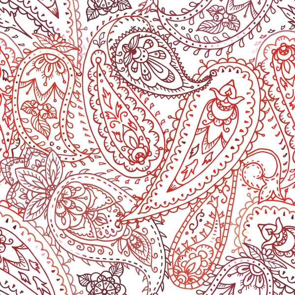 Patrón de paisley floral indio colorido sin costuras, estampado textil . — Vector de stock