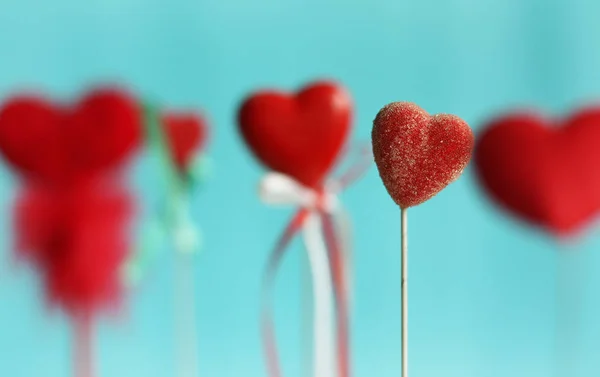 Valentinstag Karte mit Herzen — Stockfoto