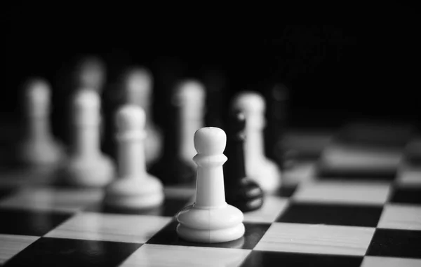 Černá Bílá Šachová Sada — Stock fotografie