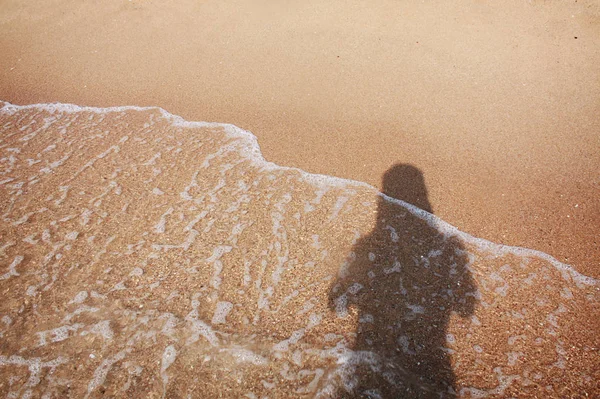 Mensen Schaduw Het Strand — Stockfoto