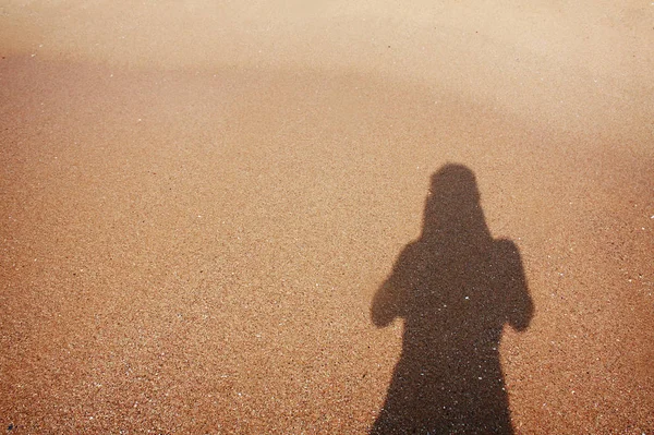 Mensen Schaduw Het Strand — Stockfoto