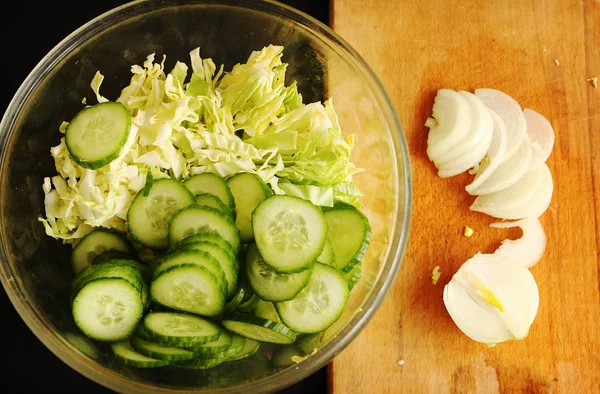 Välsmakande Färskt Hälsosam Sallad — Stockfoto