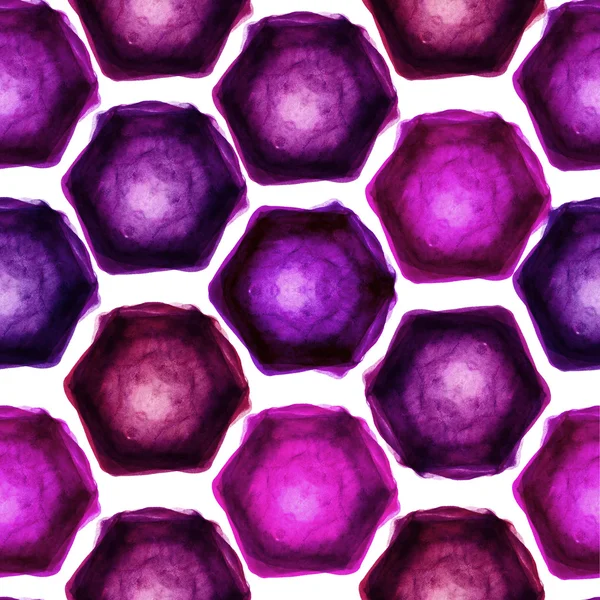 Watercolor hexagon grid seamless pattern — Stock Photo, Image