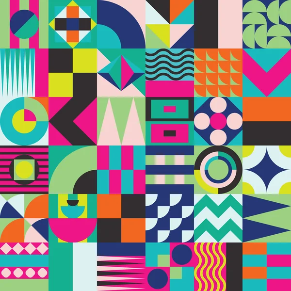 Seamless retro abstract geometric pattern. Vector illustration — Stock ...