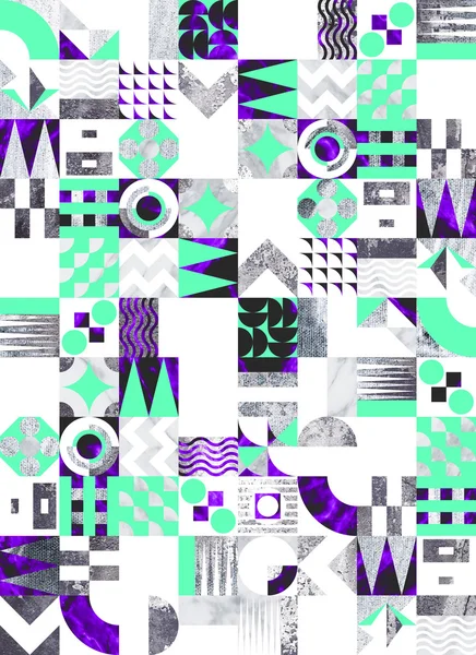 Getextureerde geometrische mozaïek naadloze patroon — Stockfoto