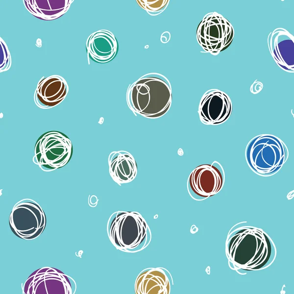 Sloppy circles, random doodle dots seamless pattern — Stockový vektor