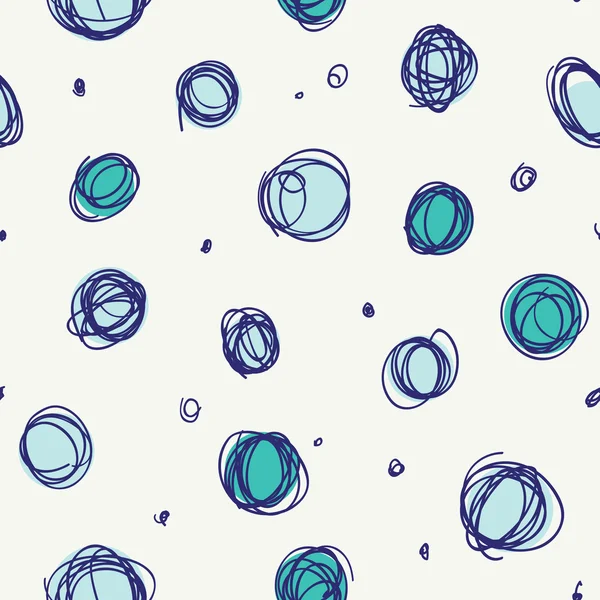 Sloppy circles, random doodle dots seamless pattern — Stockový vektor