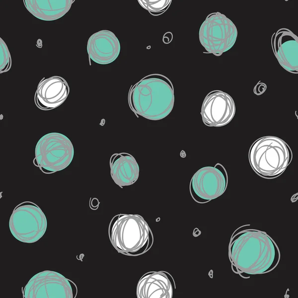 Sloppy circles, random doodle dots seamless pattern — Stock vektor